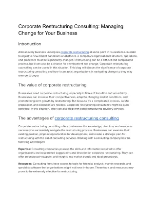 Corporate Restructuring Consulting_ Managing Change for Your Business