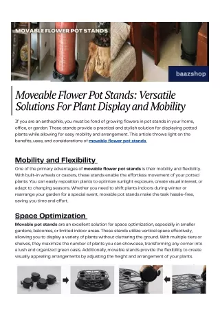 Moveable Flower Pot Stands Versatile Solutions For Plant Display and Mobility