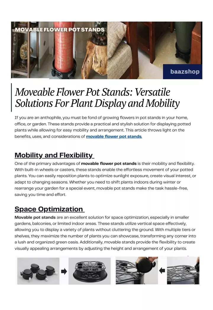moveable flower pot stands versatile solutions