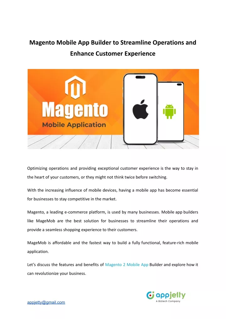magento mobile app builder to streamline