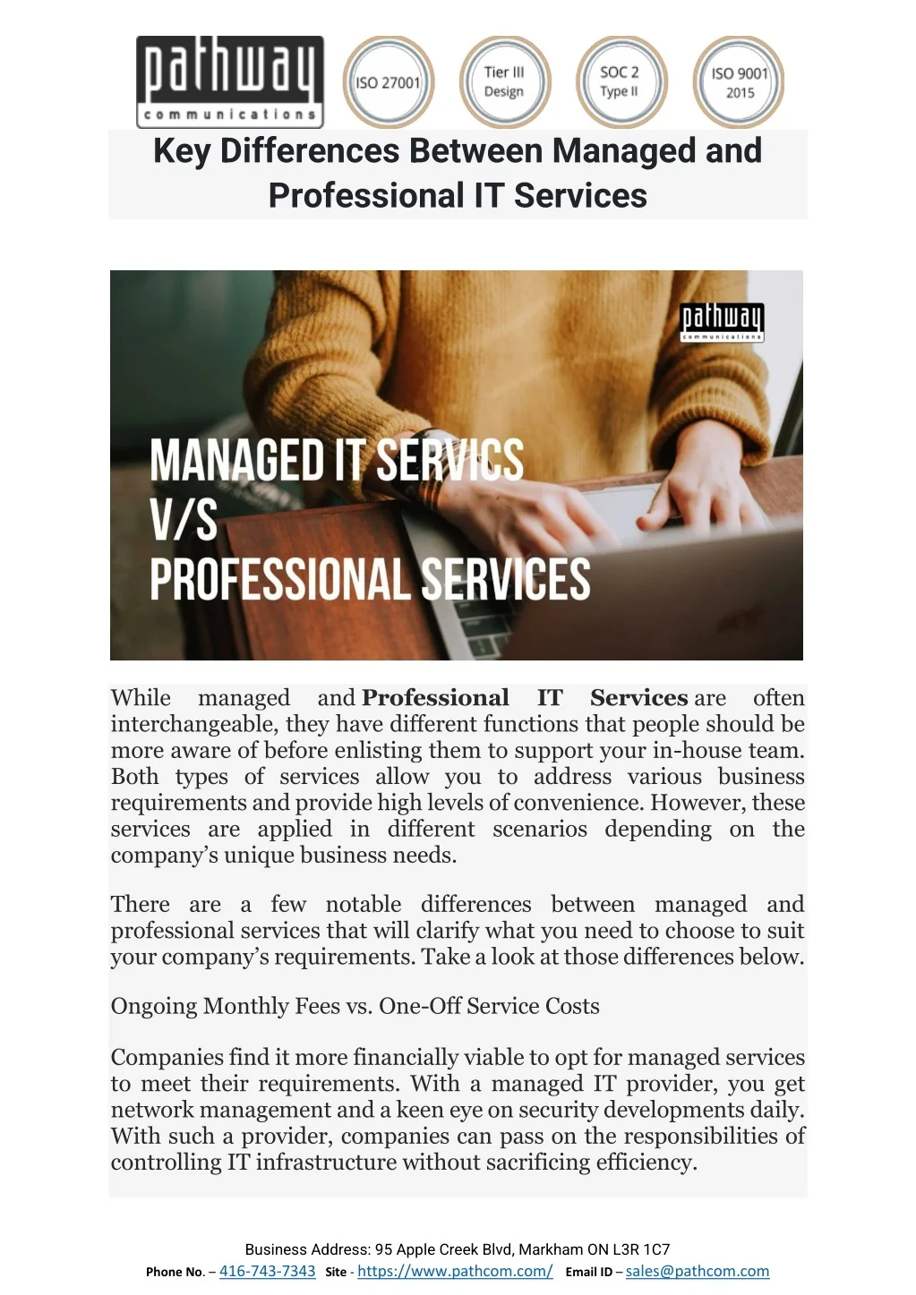 PPT - Key Differences Between Managed and Professional IT Services ...