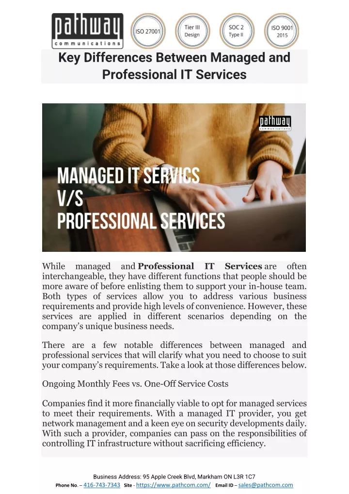key differences between managed and professional