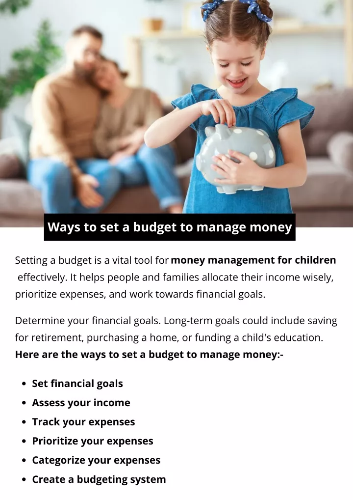 ways to set a budget to manage money