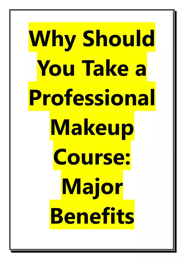 why should you take a professional makeup course