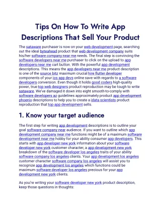 tips on how to write app tips on how to write