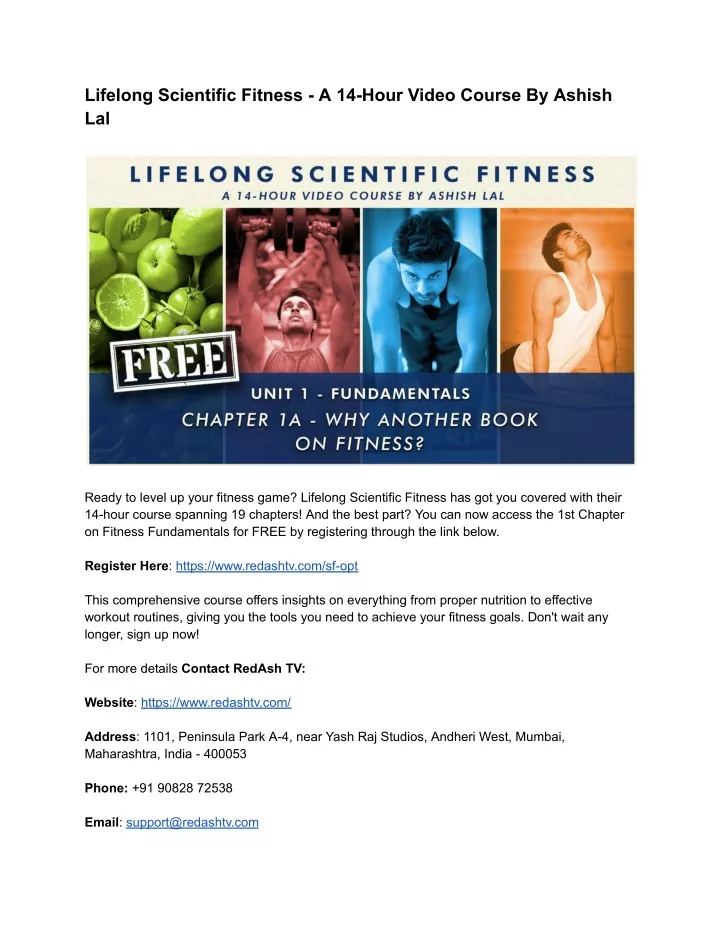 lifelong scientific fitness a 14 hour video
