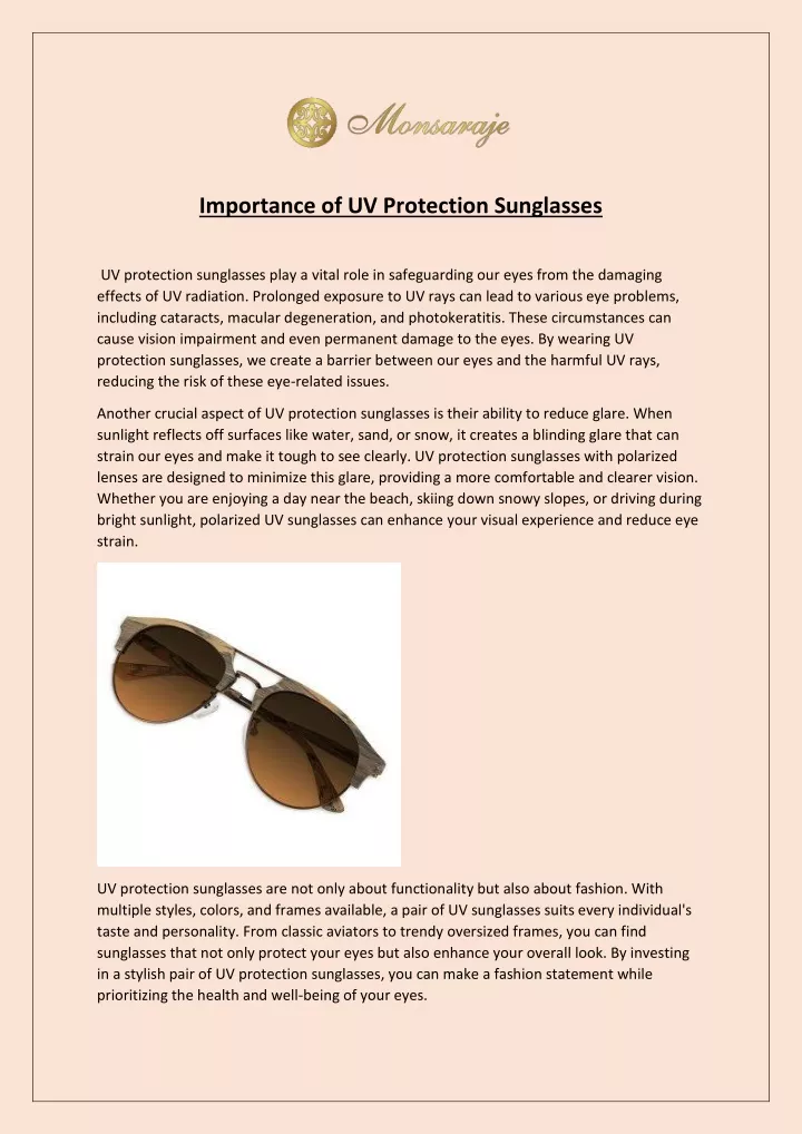 importance of uv protection sunglasses