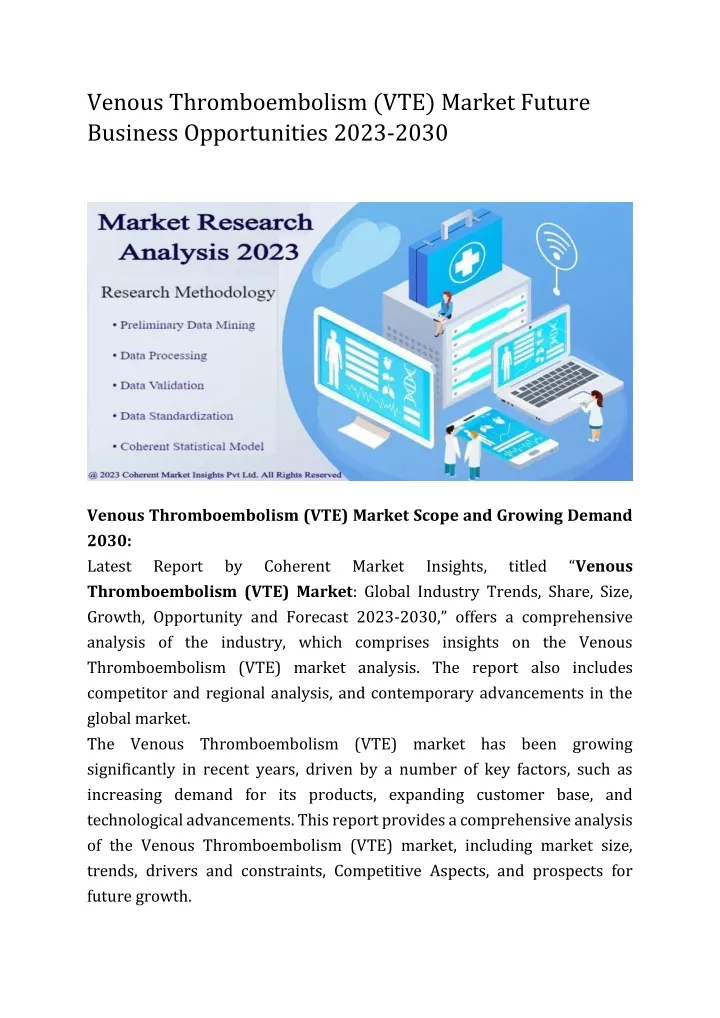 venous thromboembolism vte market future business