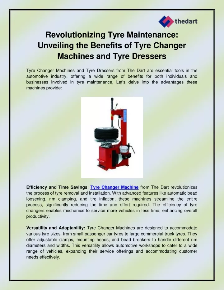 revolutionizing tyre maintenance unveiling