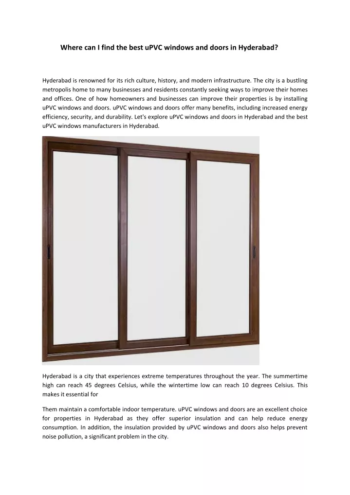 where can i find the best upvc windows and doors