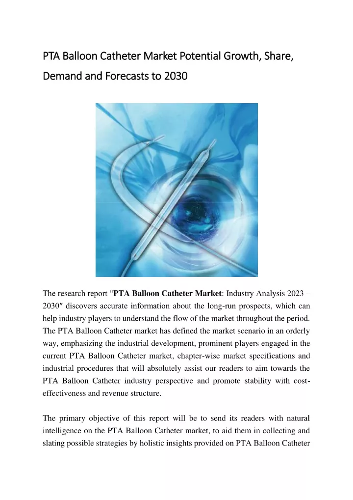 pta balloon catheter market potential growth