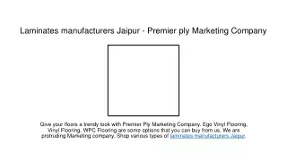 Laminates manufacturers Jaipur - Premier ply Marketing Company