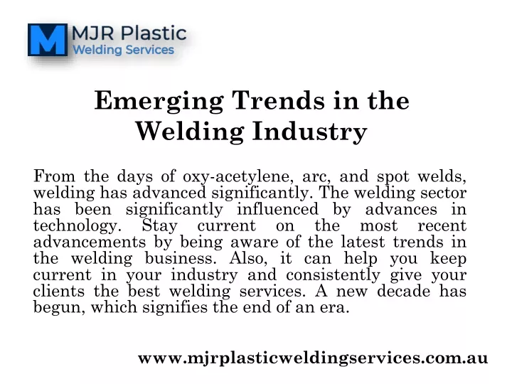 emerging trends in the welding industry