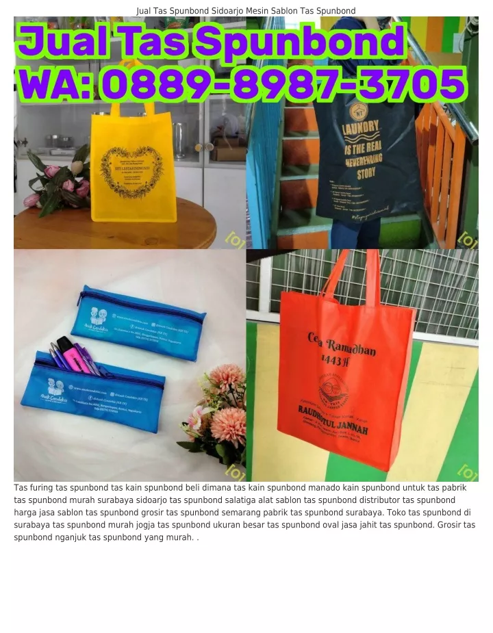 jual tas spunbond sidoarjo mesin sablon