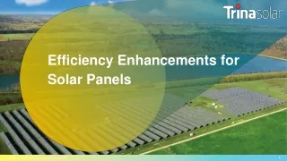 Efficiency Enhancements for Solar Panels