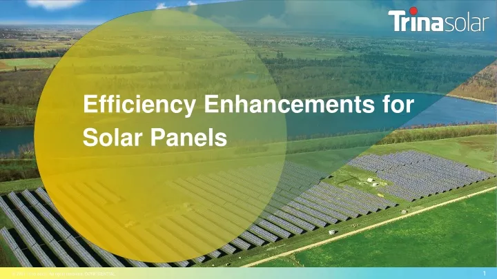 efficiency enhancements for solar panels
