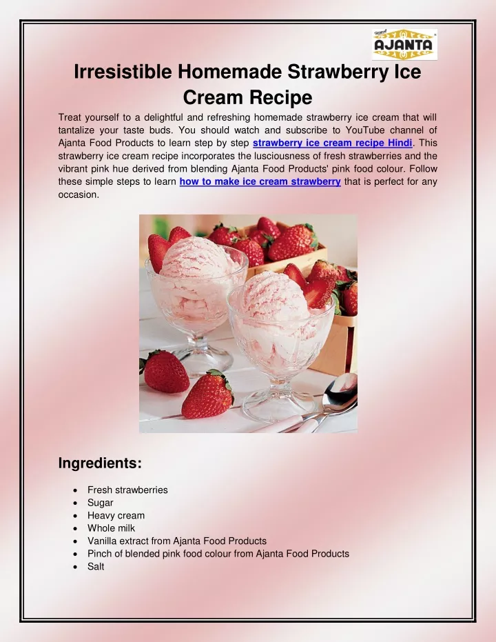 irresistible homemade strawberry ice cream recipe