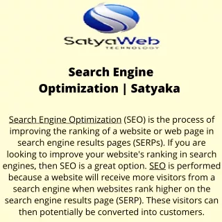 Search Engine Optimization  Satyaka