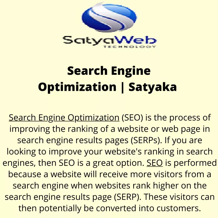 search engine optimization satyaka