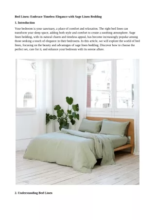 Bed Linen Embrace Timeless Elegance with Sage Linen Bedding