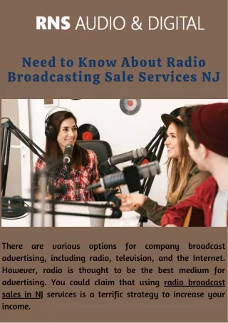 All You Need to Know About Radio Broadcasting Sale Services NJ!