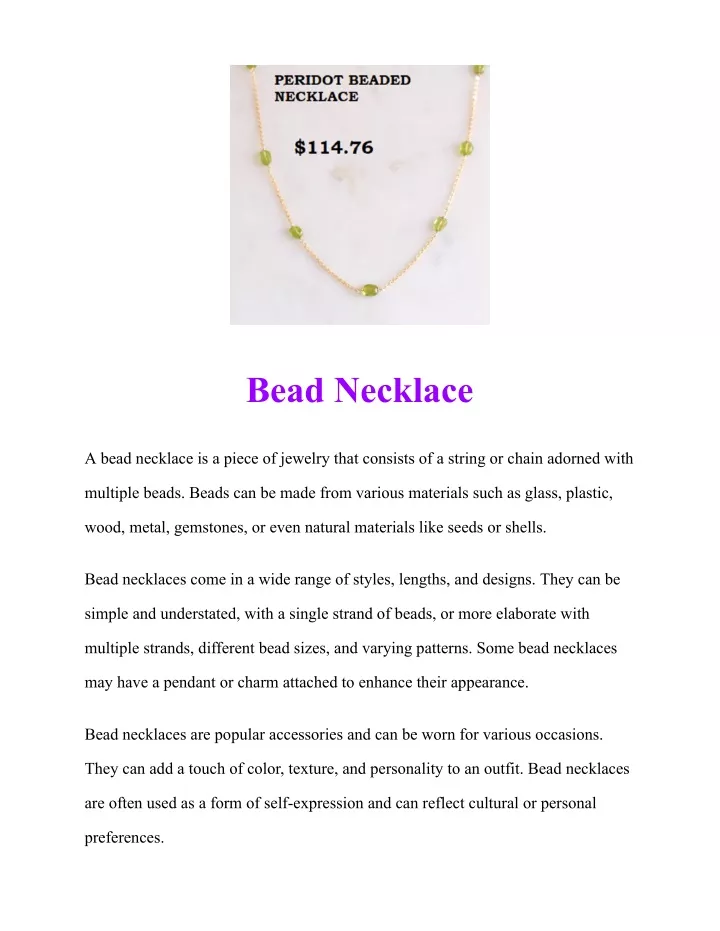 bead necklace