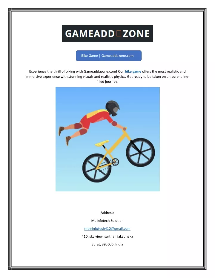 bike game gameaddazone com