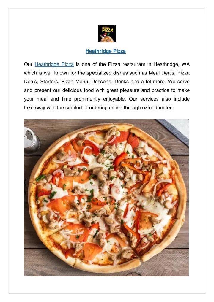 PPT - Up to 10% off Order Now - Heathridge Pizza Takeaway Menu