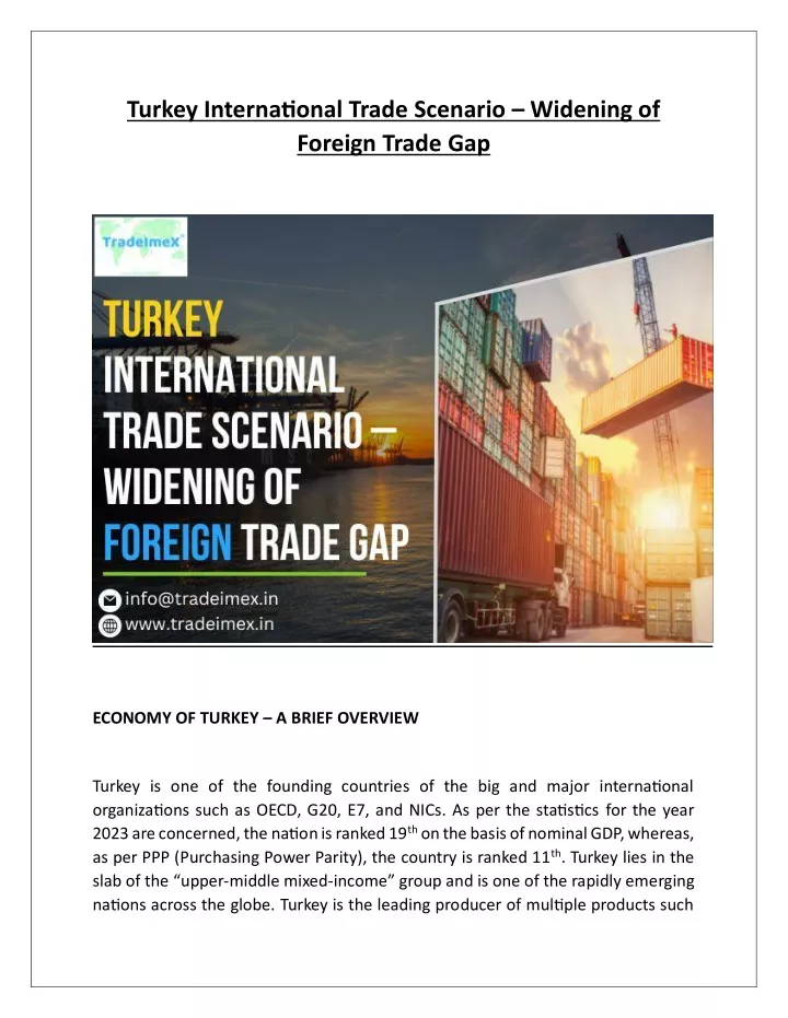 turkey international trade scenario widening