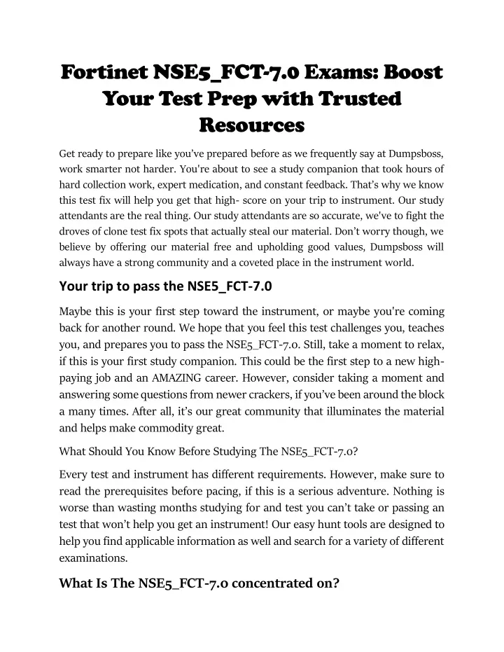 fortinet nse5 fct 7 0 exams boost your test prep