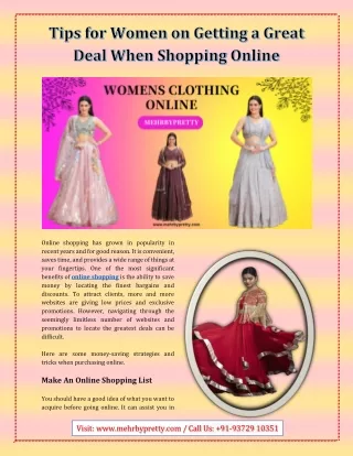 Tips for Women on Getting a Great Deal When Shopping Online