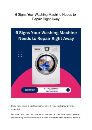 6 Signs Your Washing Machine Needs to Repair Right Away