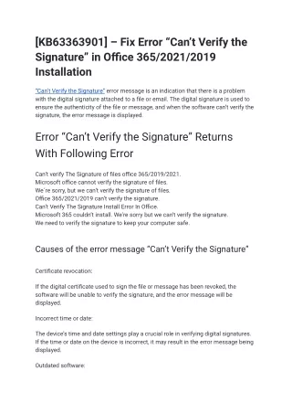 “Can’t Verify the Signature” in Office 365_2021_2019 Installation