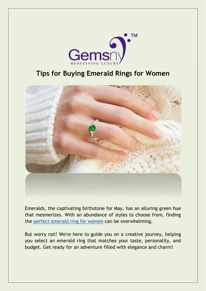 tips for buying emerald rings for women