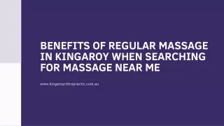Benefits of Regular Massage in Kingaroy When Searching for Massage Near Me