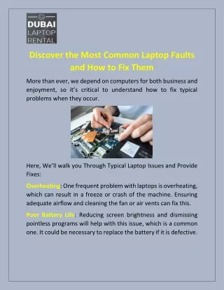 discover the most common laptop faults
