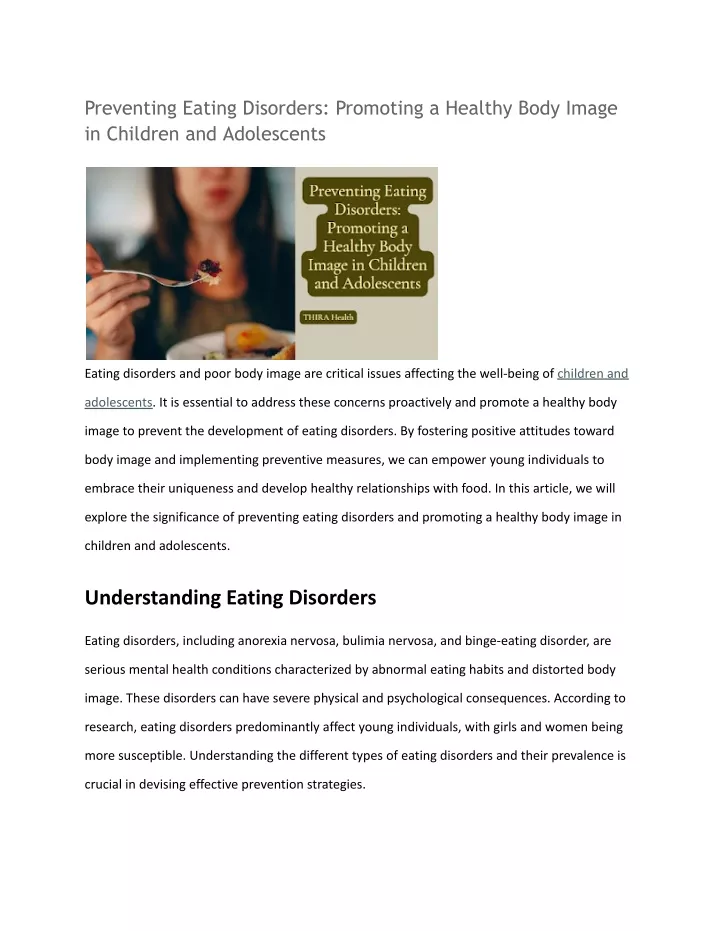 preventing eating disorders promoting a healthy
