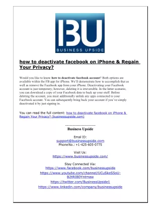 how to deactivate facebook on iphone regain your