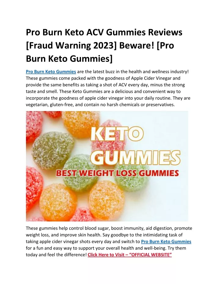 pro burn keto acv gummies reviews fraud warning