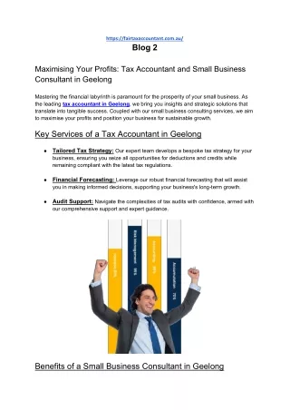 Maximising Your Profits: Tax Accountant and Small Business Consultant in Geelong