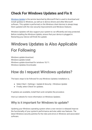 Windows Updates and Fix It (2)