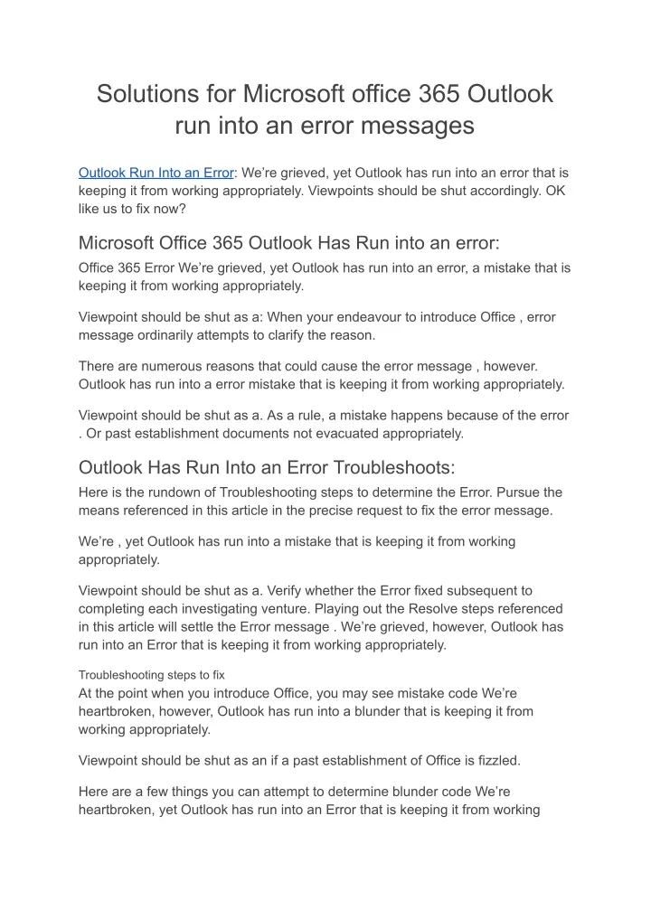 solutions for microsoft office 365 outlook