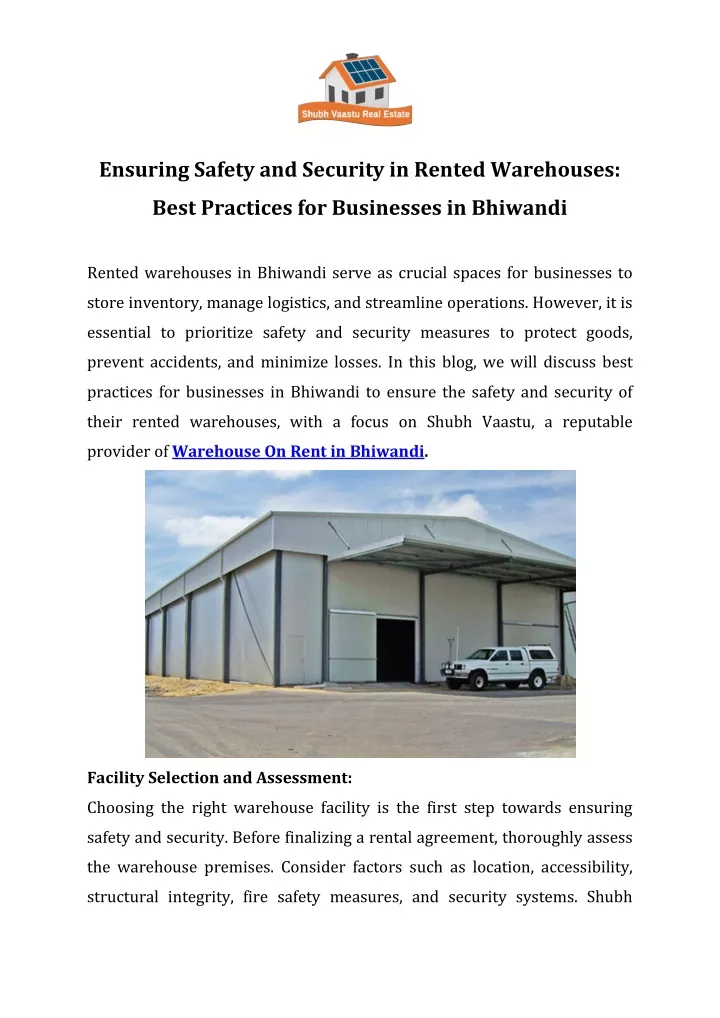 ensuring safety and security in rented warehouses
