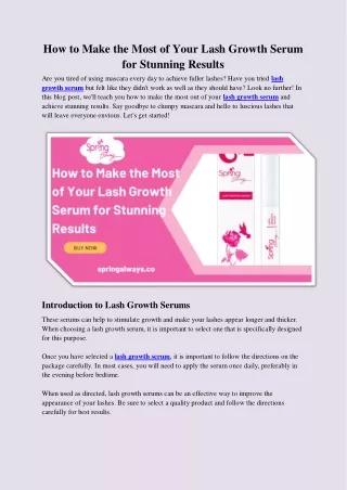 how to make the most of your lash growth serum