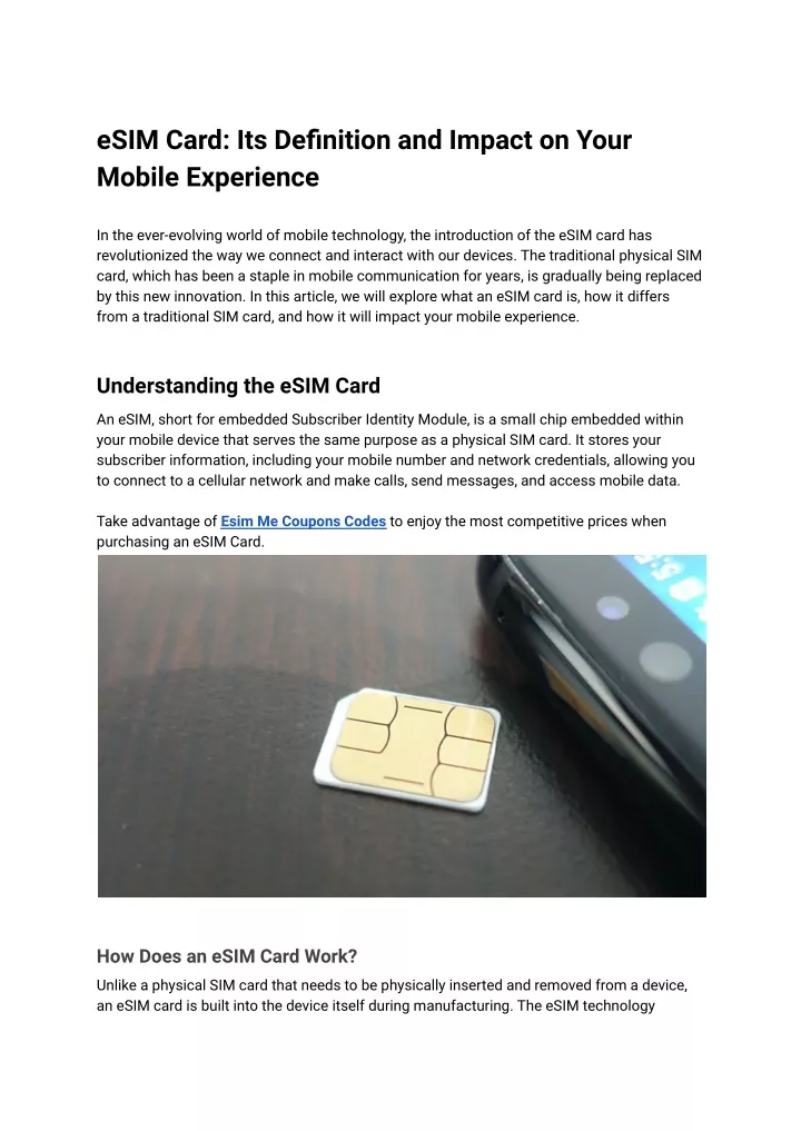 esim card its definition and impact on your