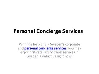 Personal Concierge Services