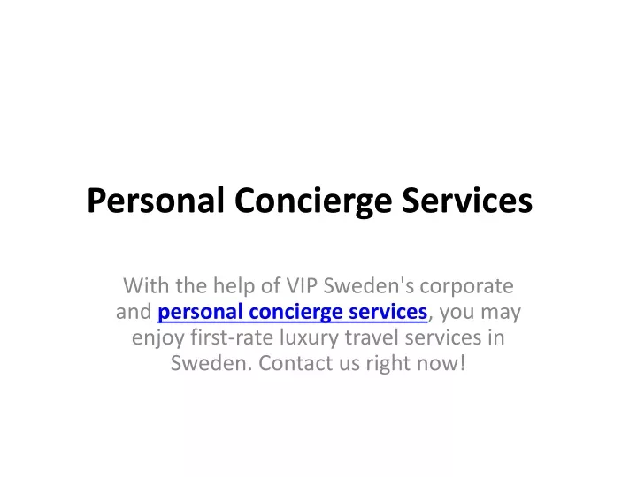 personal concierge services