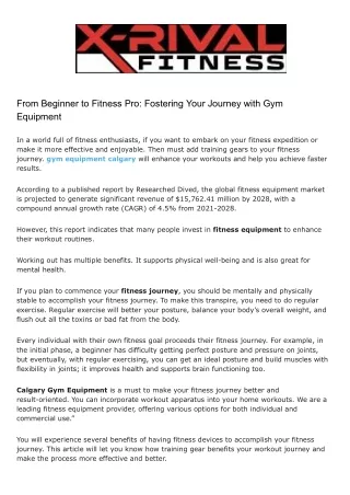 From Beginner to Fitness Pro_ Fostering Your Journey with Gym Equipment