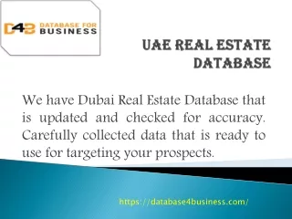 Dubai Real Estate Database