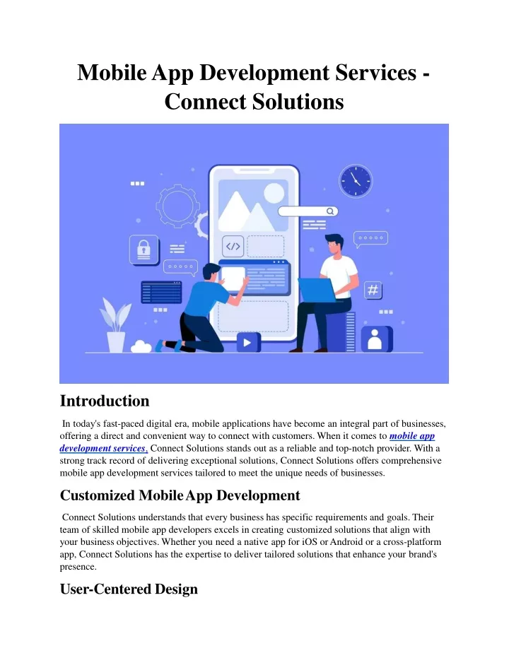 mobile app development services connect solutions